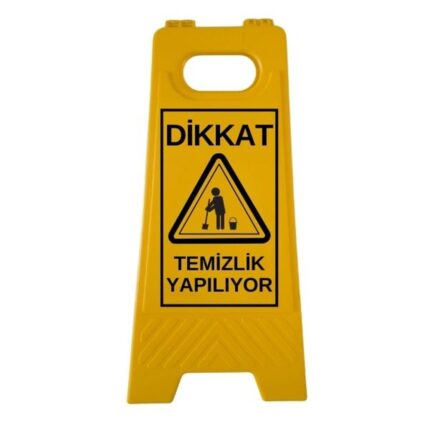 Dikkat Temizlik Yapılıyor Katlanır Uyarı Levhası