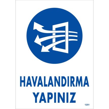 Havalandırma Yapınız Uyarı Levhası